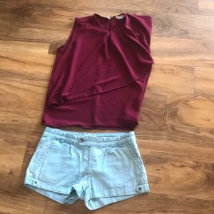 Light Blue Shorts With Pockets Papaya